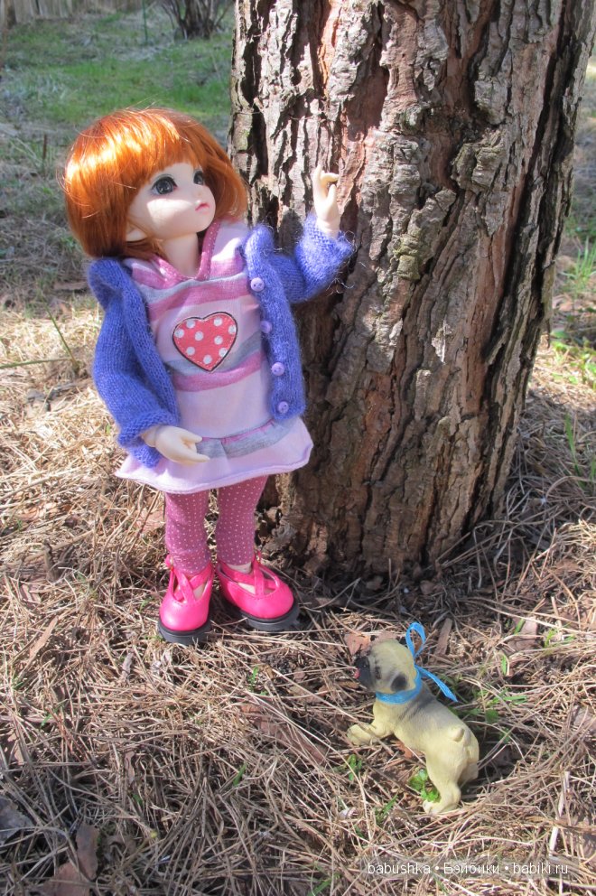 Прогулка Молли ( кукла БЖД) и встреча со смурфиками + влюбленная парочка уточек