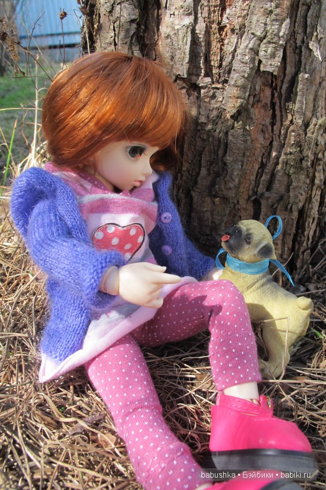 Прогулка Молли ( кукла БЖД) и встреча со смурфиками + влюбленная парочка уточек (фото 2)