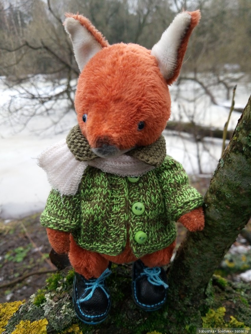 Лисенок Тод（авторская игрушка), совсем не зимняя прогулка