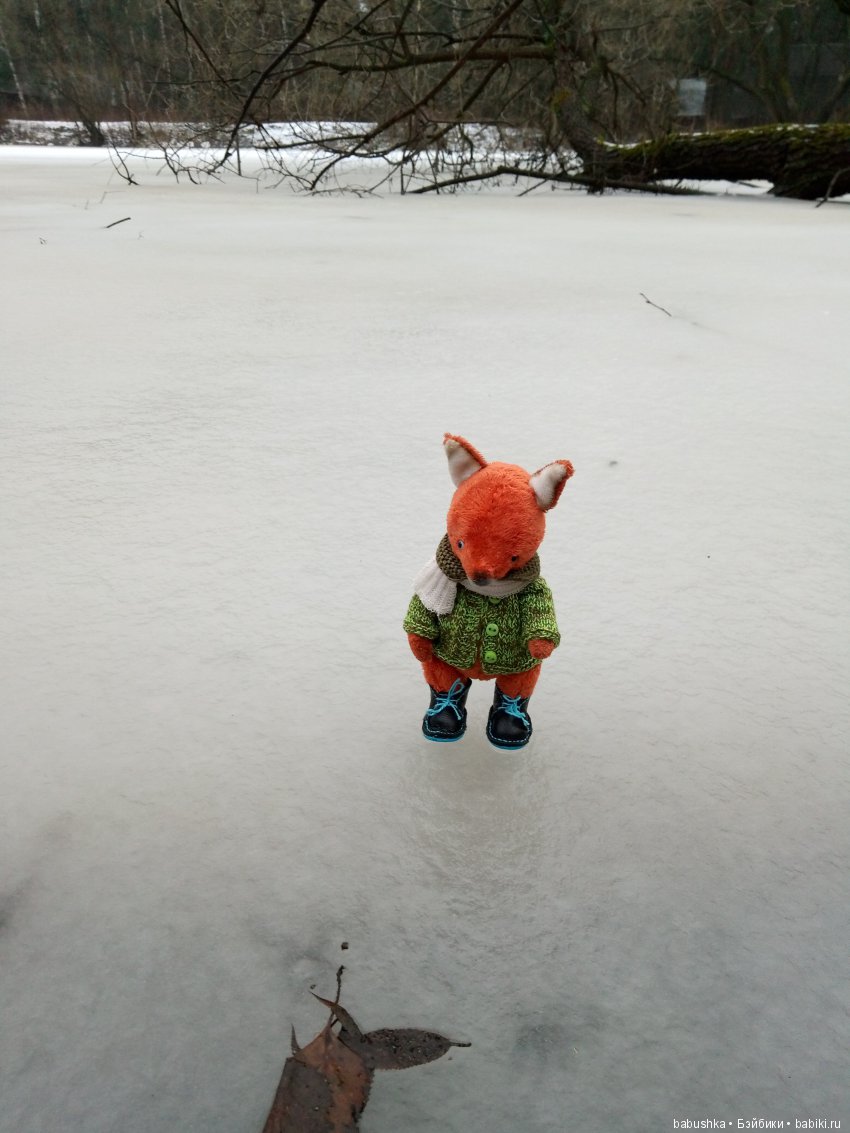 Лисенок Тод（авторская игрушка), совсем не зимняя прогулка (фото 10)