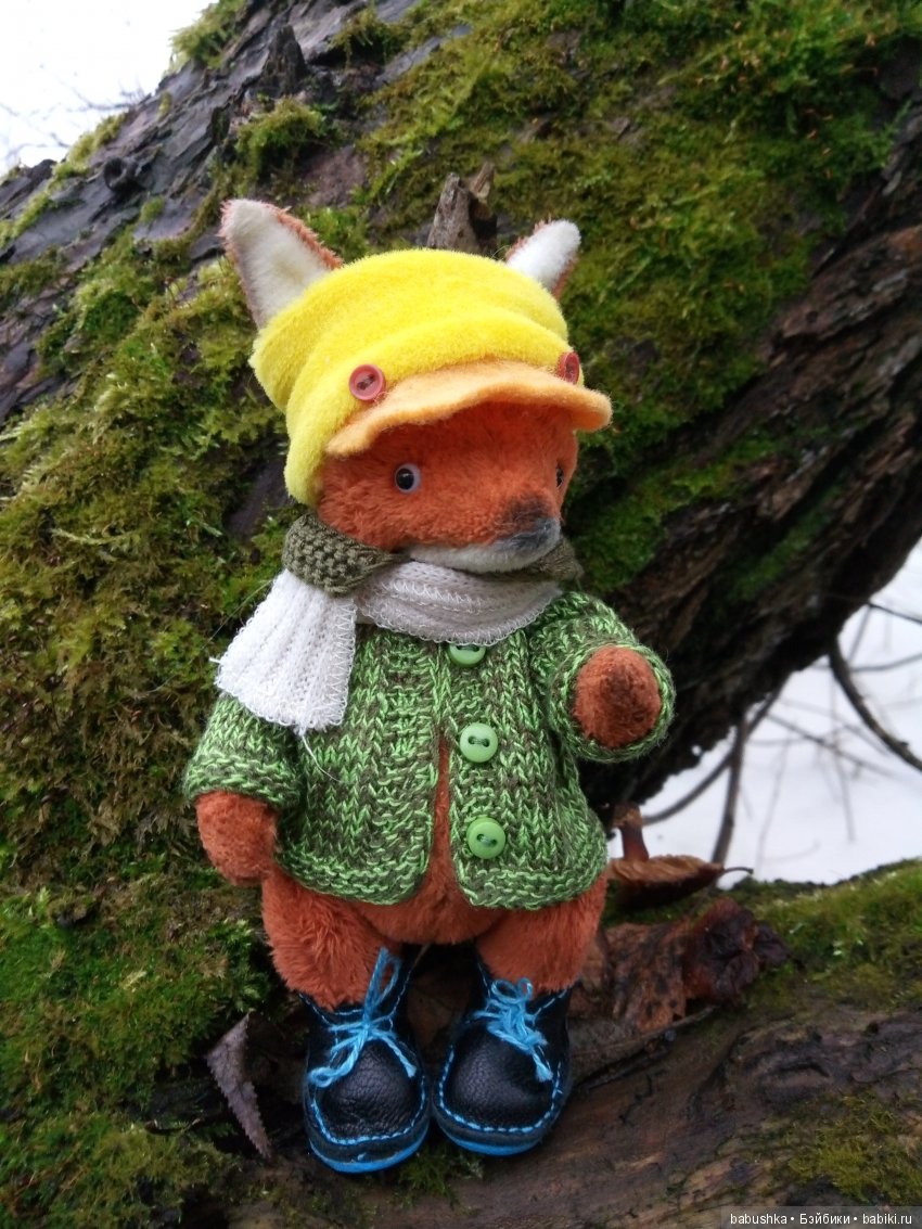 Лисенок Тод（авторская игрушка), совсем не зимняя прогулка (фото 7)