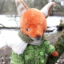 Лисенок Тод（авторская игрушка), совсем не зимняя прогулка