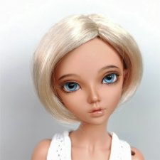 Парик 6-7" - Каре без челки с пробором - микс блонд (платина)