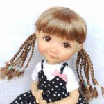 Парики 7-8" - Хвосты с афро-косами, 5 цветов - на Meadow dolls, Руби Ред 31 см, мини-Вихтель