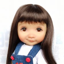 Парики 7-8" - Прямой с пробором и челкой, 6 цветов. Подходит Meadow dolls 28 см, Руби Ред 37 см