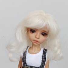 Парик 3-4" - Локоны с пробором и челкой, блонд (натур/мохер)