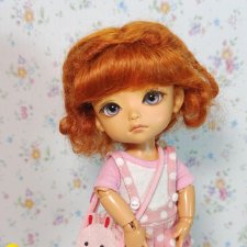 Парики 5-6" - Кудряшки с двумя косичками, 2 цвета (натуральный мохер)