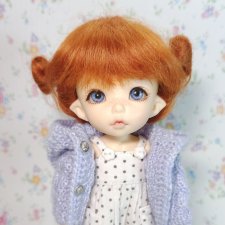 Парики 5-6" - Петельки-бельчонок с заколками, 2 цвета (натуральный мохер)