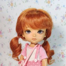 Парик 5-6" - Хвостики волнистые, 3 цвета (натуральный мохер)