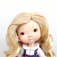 Парик 6-7" - Локоны без челки, пшеничный блонд