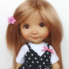 Парики 8-9" - Каскад с длинной челкой, 3 цвета. На Meadow dolls 28 см, Wichtel, Руби Ред 37 см