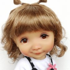 Парики 8-9" - Волнистый с двумя петельками, 5 цветов. На Meadow dolls 28 см, Wichtel (Вихтель)