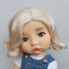 Парики 9-10" - Локоны с пробором - сливочный блонд