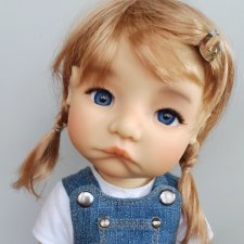 Парики 9-10" - Косички с заколкой - золотой блонд