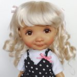 Парик 8-9" - Локоны с хвостиками, на Meadow dolls 28 см, Руби Ред 37 см, Wichtel (Вихтель)