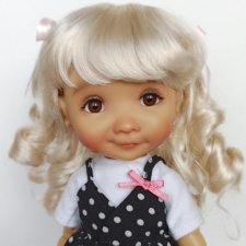 Парик 8-9" - Локоны с хвостиками, на Meadow dolls 28 см, Руби Ред 37 см, Wichtel (Вихтель)