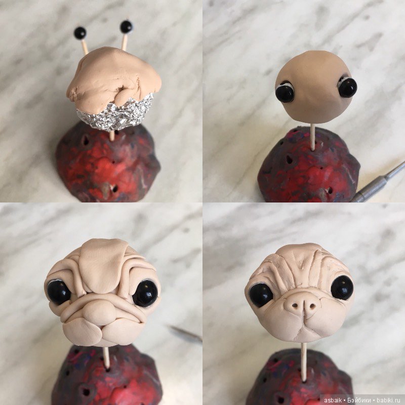 Щенок — Игрушки в смешанной технике (мех и глина): Арт (фото 2)