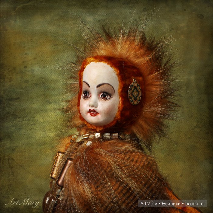 Золотая птица удачи — Авторские куклы в антикварном стиле: будуарные (фото 5)