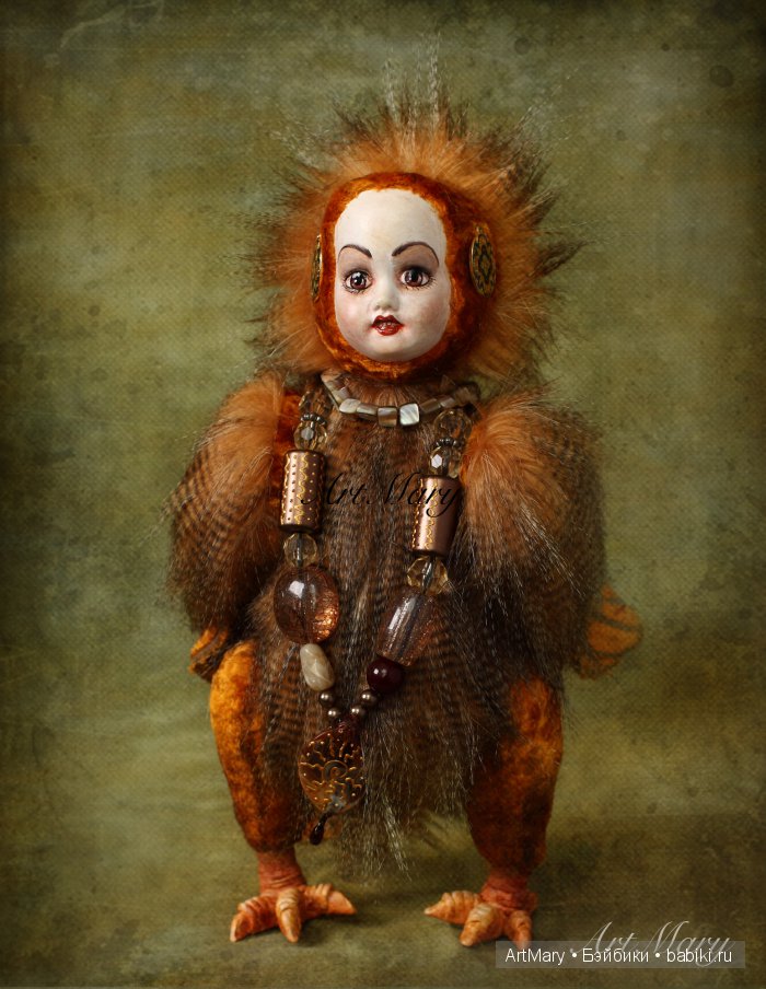 Золотая птица удачи — Авторские куклы в антикварном стиле: будуарные (фото 4)