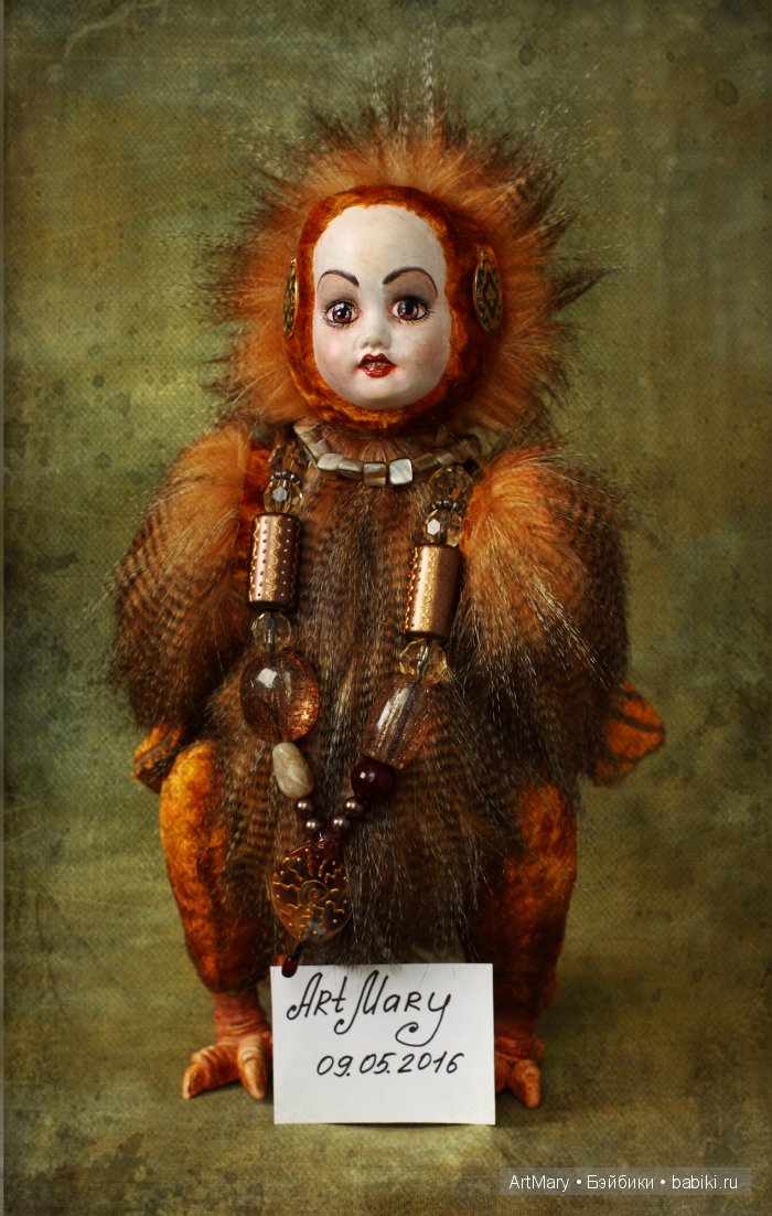 Золотая птица удачи — Авторские куклы в антикварном стиле: будуарные (фото 6)