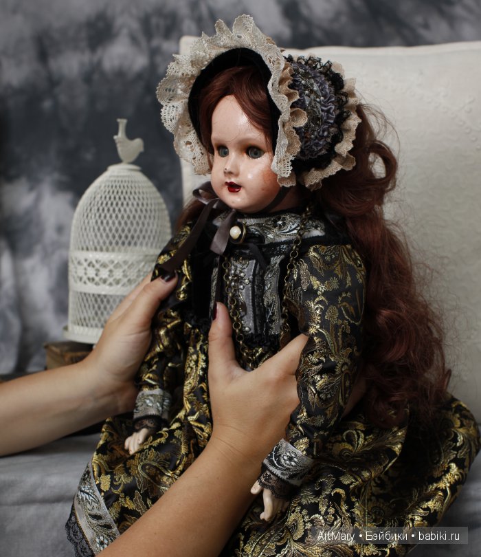 Алиса и кролик — Авторские куклы в антикварном стиле: будуарные (фото 4)