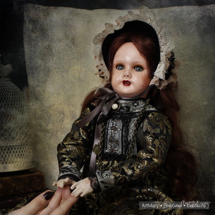 Алиса и кролик — Авторские куклы в антикварном стиле: будуарные (фото 3)