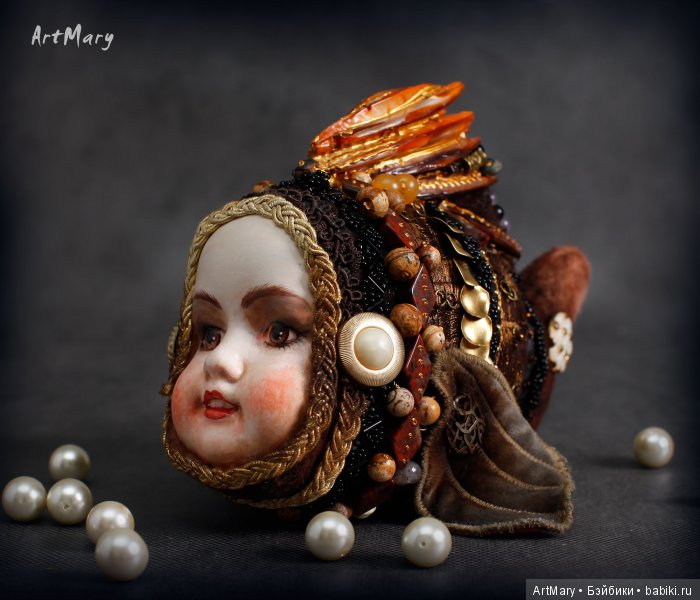 Рыбка-золотая — Авторские куклы в антикварном стиле: будуарные (фото 3)