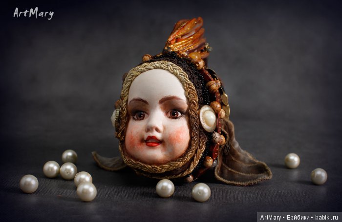 Рыбка-золотая — Авторские куклы в антикварном стиле: будуарные (фото 6)