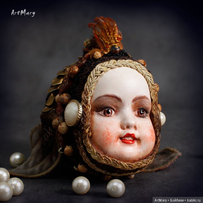 Рыбка-золотая — Авторские куклы в антикварном стиле: будуарные (фото 8)