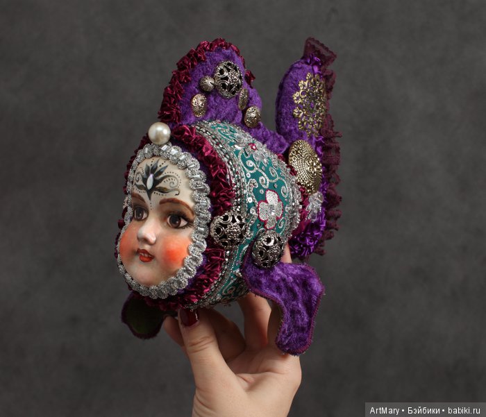 Рыбка Violet — Авторские куклы в антикварном стиле: будуарные (фото 3)