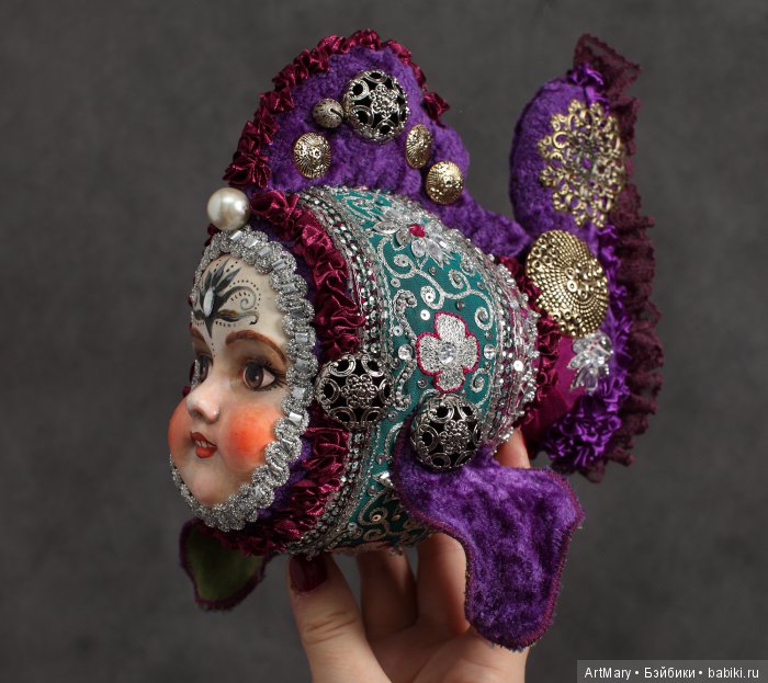 Рыбка Violet — Авторские куклы в антикварном стиле: будуарные (фото 5)