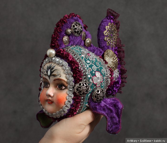 Рыбка Violet — Авторские куклы в антикварном стиле: будуарные (фото 6)