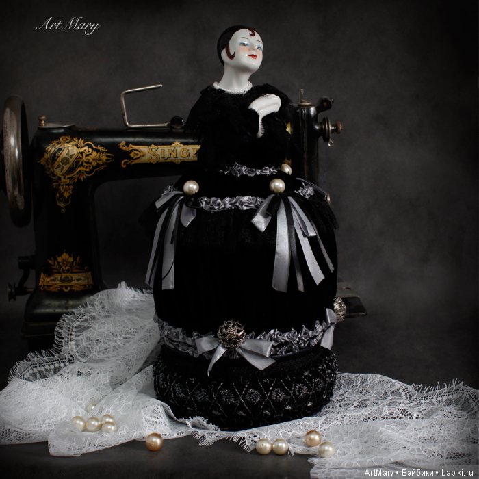 Half doll "Ваши пальцы пахнут ладаном..." игольница шкатулка (фото 7)