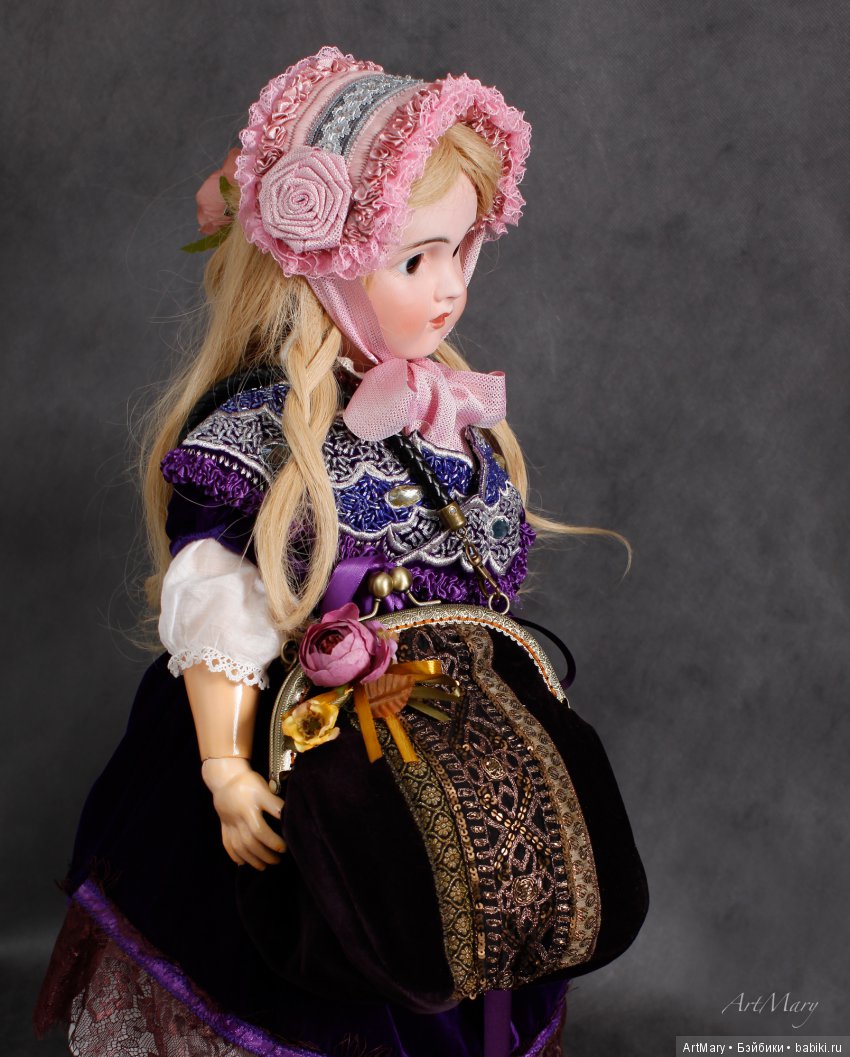 Дорожная сумочка для антикварной куклы (фото 6)