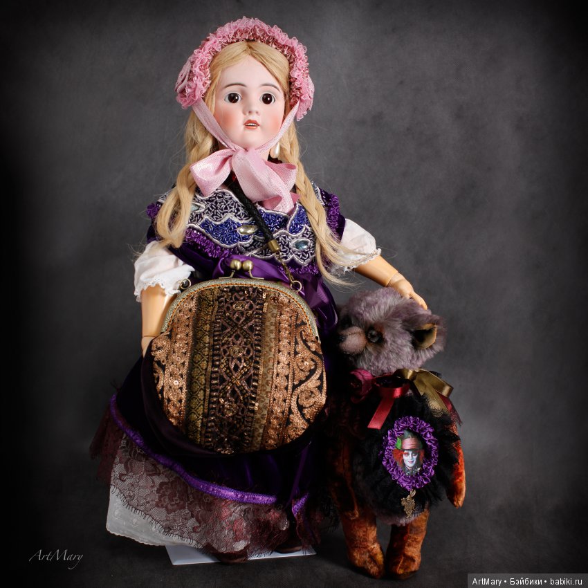 Дорожная сумочка для антикварной куклы (фото 5)