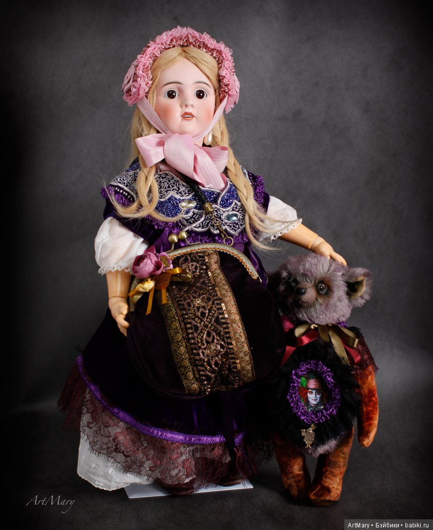 Дорожная сумочка для антикварной куклы (фото 2)