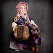 Дорожная сумочка для антикварной куклы