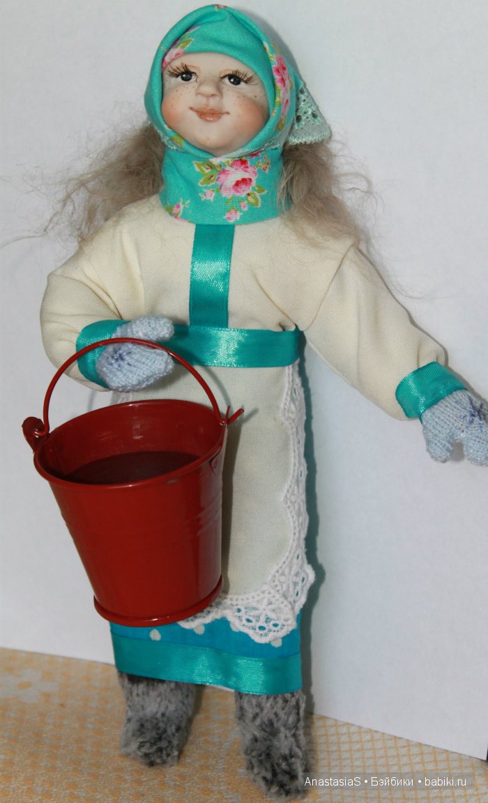 Девушка-зима. Я ее слепила, из того, что было (фото 6)