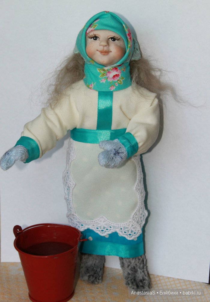 Девушка-зима. Я ее слепила, из того, что было (фото 7)