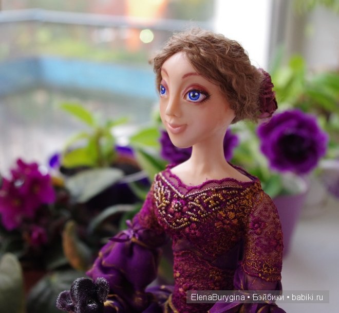 Индийская Лаванда, Пурпурная Роза Каира и Мечтательная Фиалка, авторские куклы Елены Бурыгиной (фото 5)