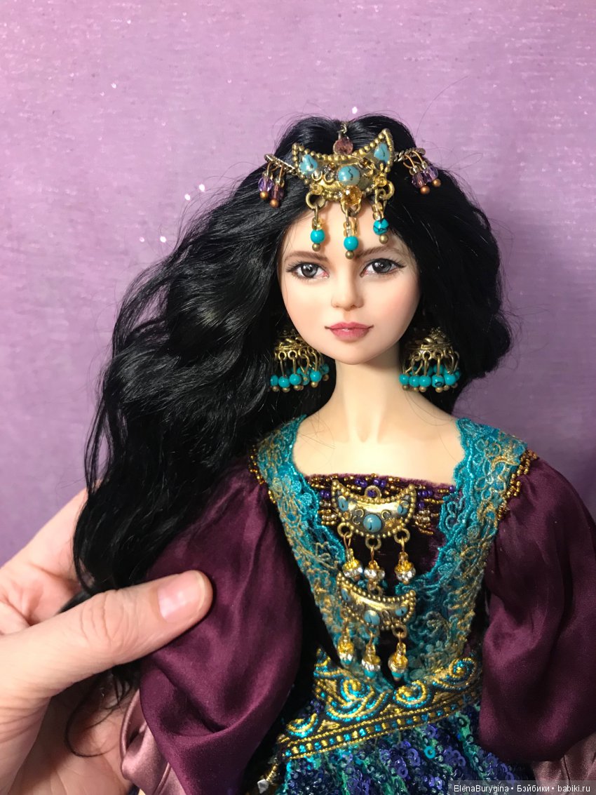 Восточная принцесса Латифа. Авторская кукла Елены Бурыгиной (фото 2)