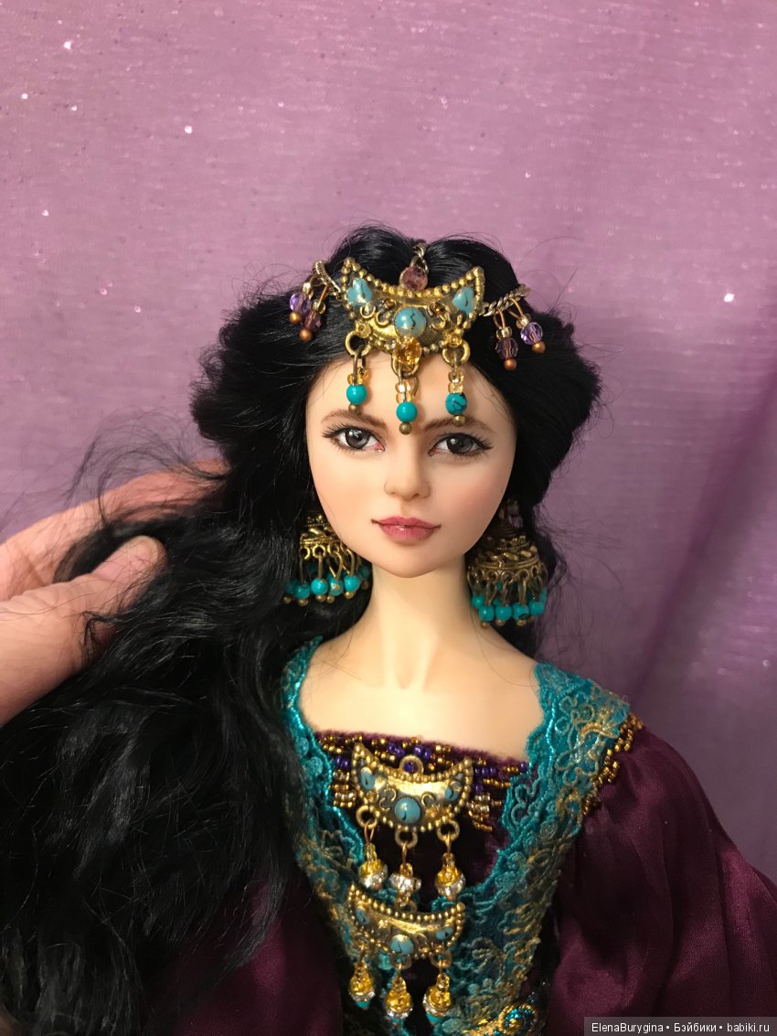 Восточная принцесса Латифа. Авторская кукла Елены Бурыгиной (фото 5)