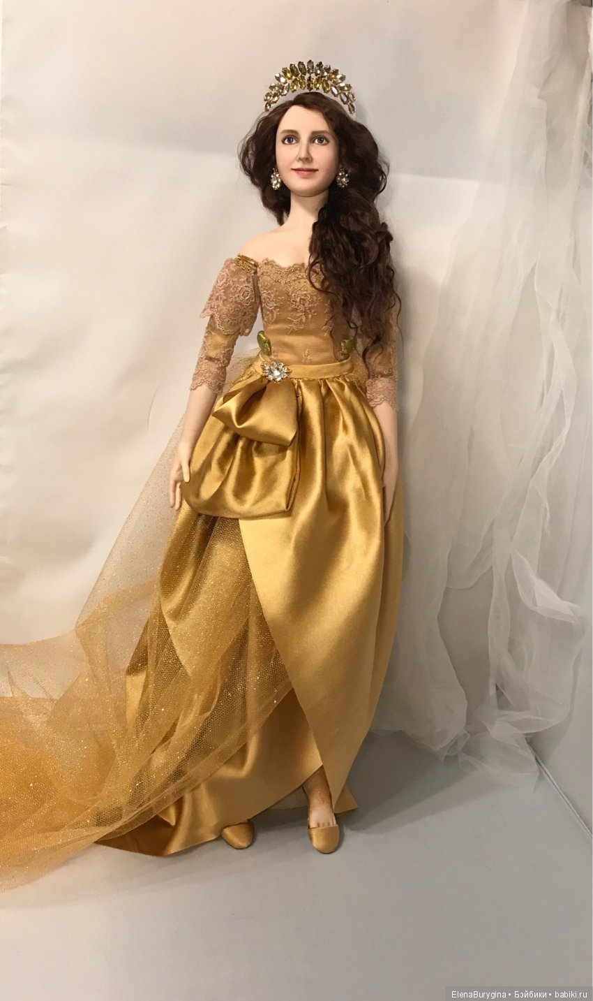 Портретная кукла в образе русалки (золотой рыбки) . Авторская кукла Елены Бурыгиной (фото 5)