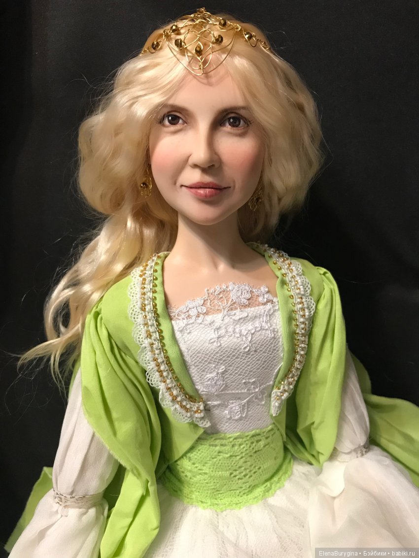 Портретная кукла в образе эльфийской принцессы. Авторские куклы Елены Бурыгиной (фото 2)
