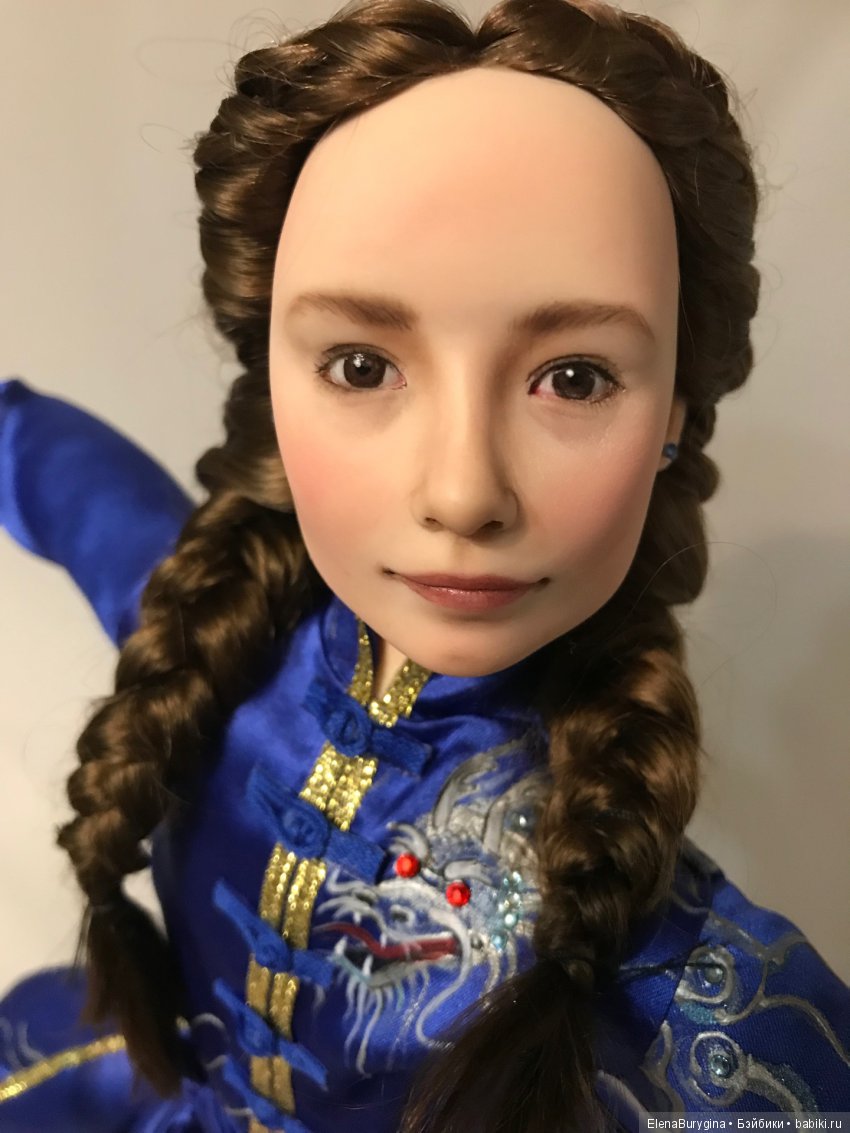 Портретная девочка в образе борца ушу. Авторская кукла Елены Бурыгиной