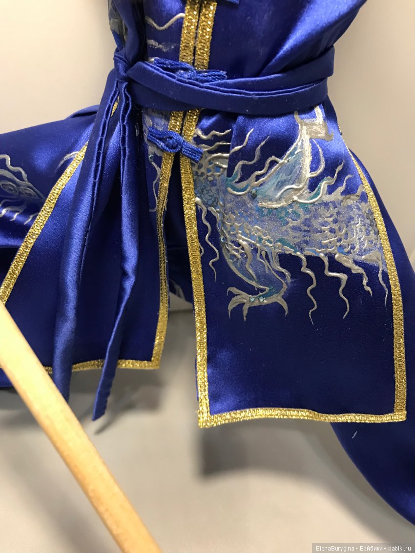 Портретная девочка в образе борца ушу. Авторская кукла Елены Бурыгиной (фото 5)