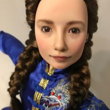 Портретная девочка в образе борца ушу. Авторская кукла Елены Бурыгиной