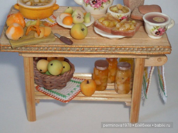 Варенье из яблок - кукольная миниатюра (фото 4)