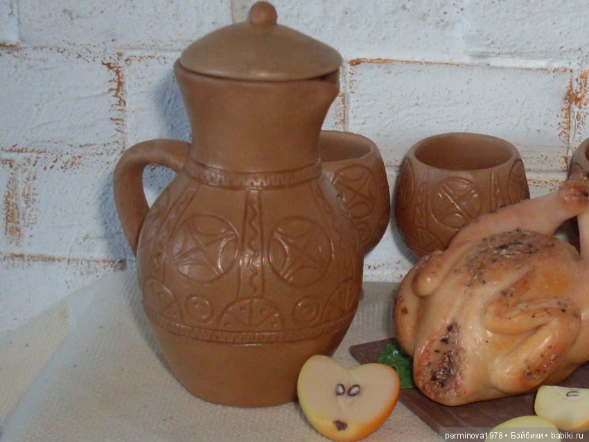 Набор керамической посуды в деревенском стиле (фото 9)