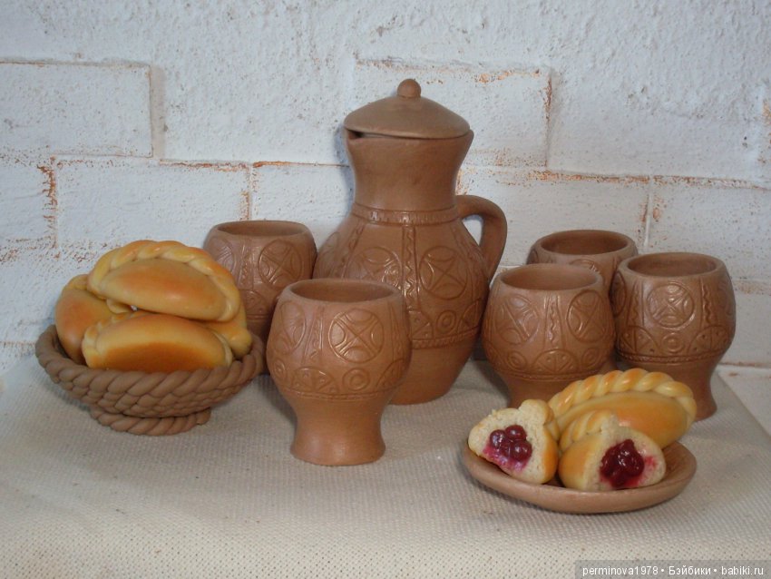 Набор керамической посуды в деревенском стиле (фото 6)